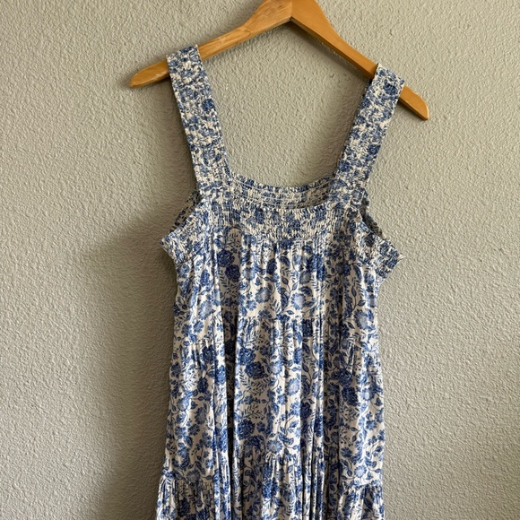 Old‎ Navy Blue Floral Sleeveless Midi Dress Size Large Tall - Picture 4 of 6